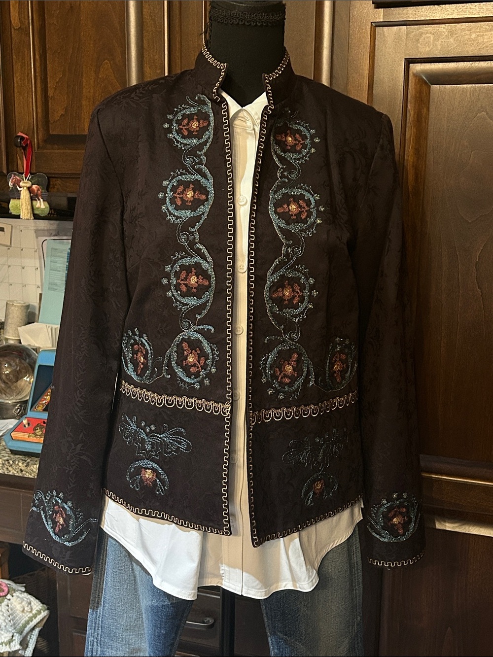 Coldwater Creek Sz S Brown Open Front Blazer - Western